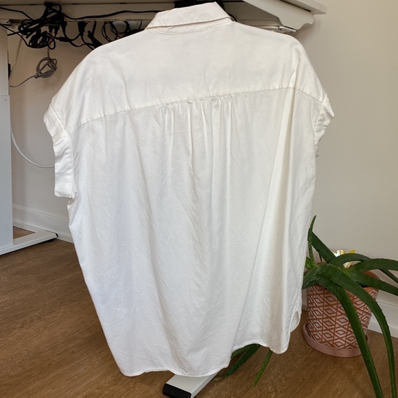 Madewell white short sleeve button down oversized - Picture 2 of 5